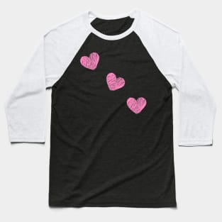 Pink Hearts Baseball T-Shirt